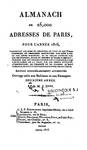 Almanach de 25,000 adresses de Paris, pour l'année 1816 (...)
