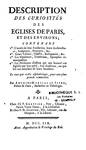 Description des curiosités des églises de Paris et des environs (...)