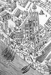 Plan scénographique de la Ville de Lyon au 16e siècle (facsimile, détail)