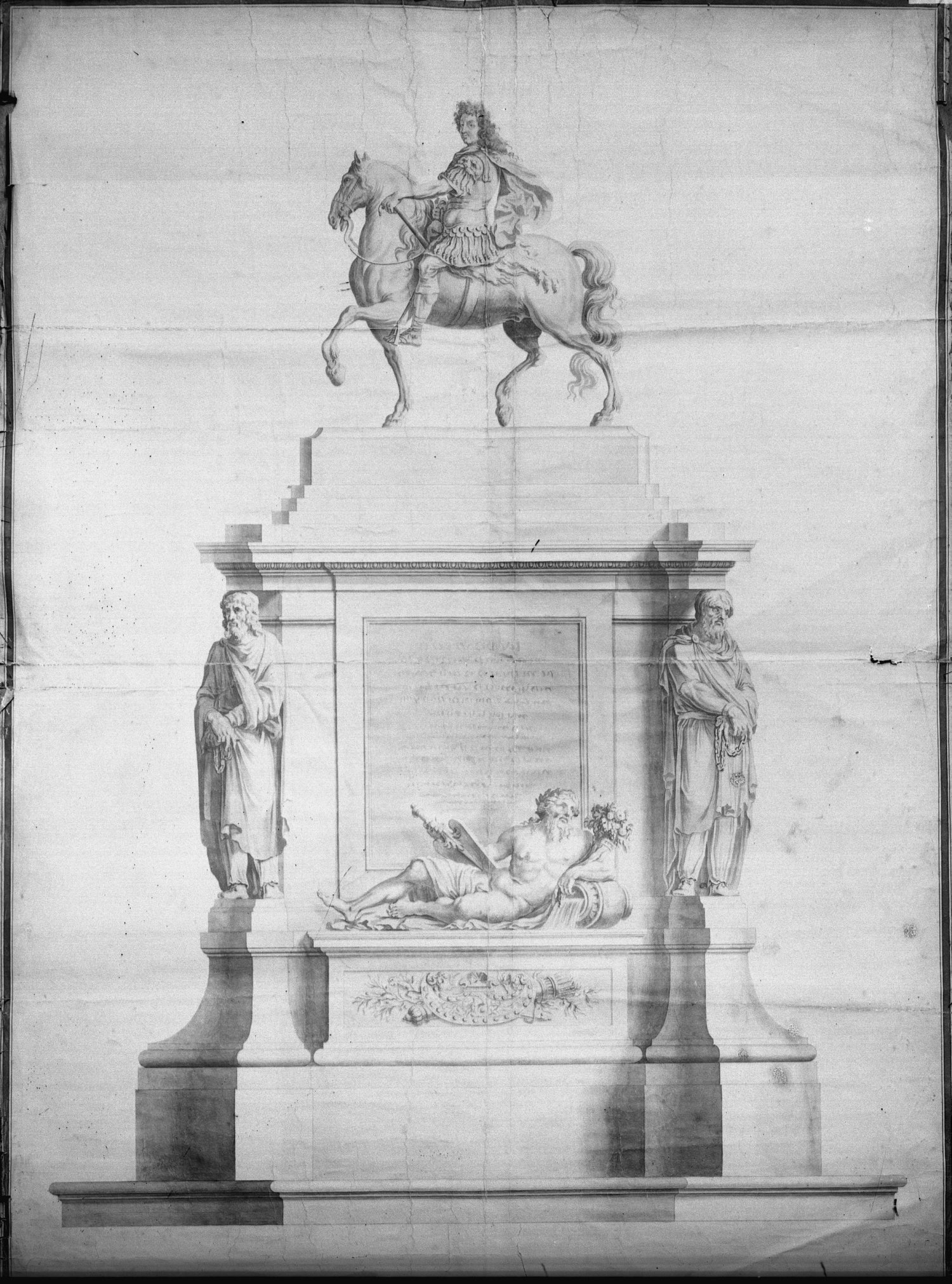 [Première statue de Louis XIV inaugurée en 1713]