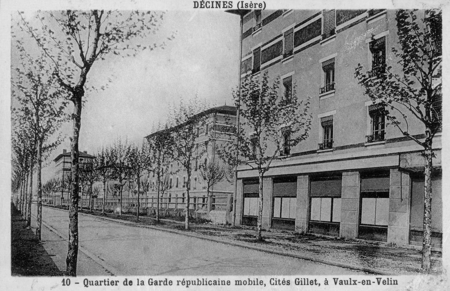 Décine (Isère). Quartier de la Garde républicaine mobile, Cité Gillet, à Vaulx-en-Velin