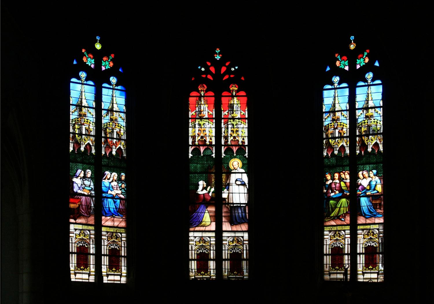 Châtillon-sur-Chalaronne, église Saint-André et Saint-Vincent-de-Paul, vitraux