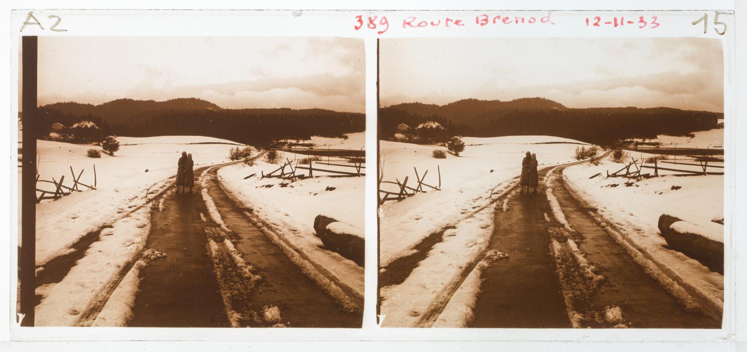 Route de Brénod vers Hauteville, avec neige