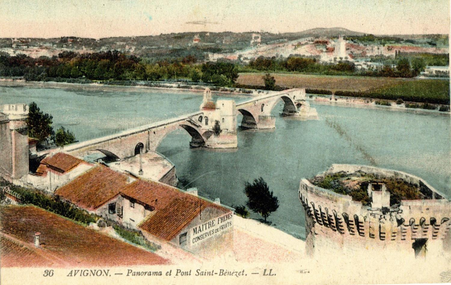 Avignon - Panorama et Pont Saint-Bénézet.