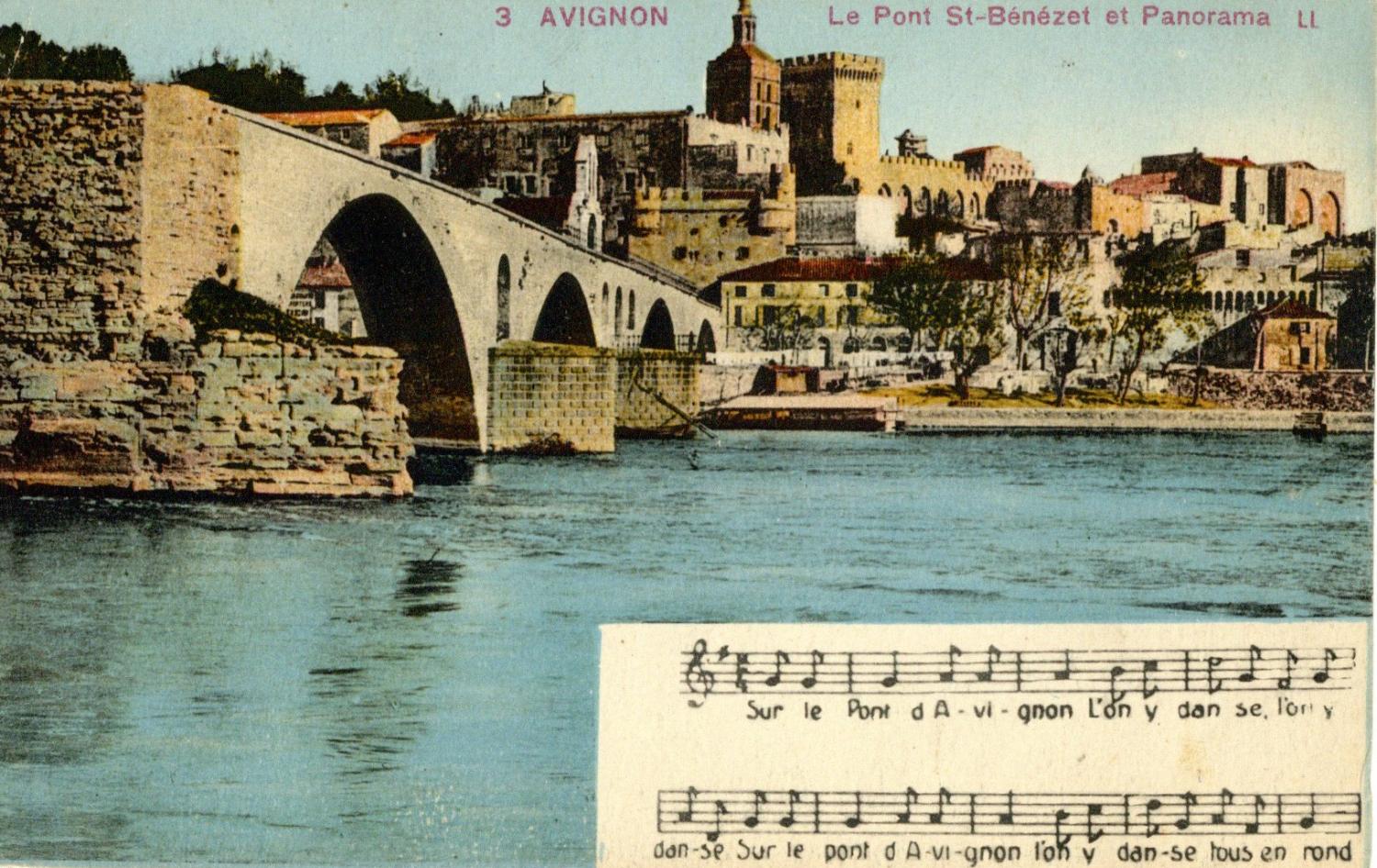 Avignon - Le Pont St-Bénézet et Panorama.