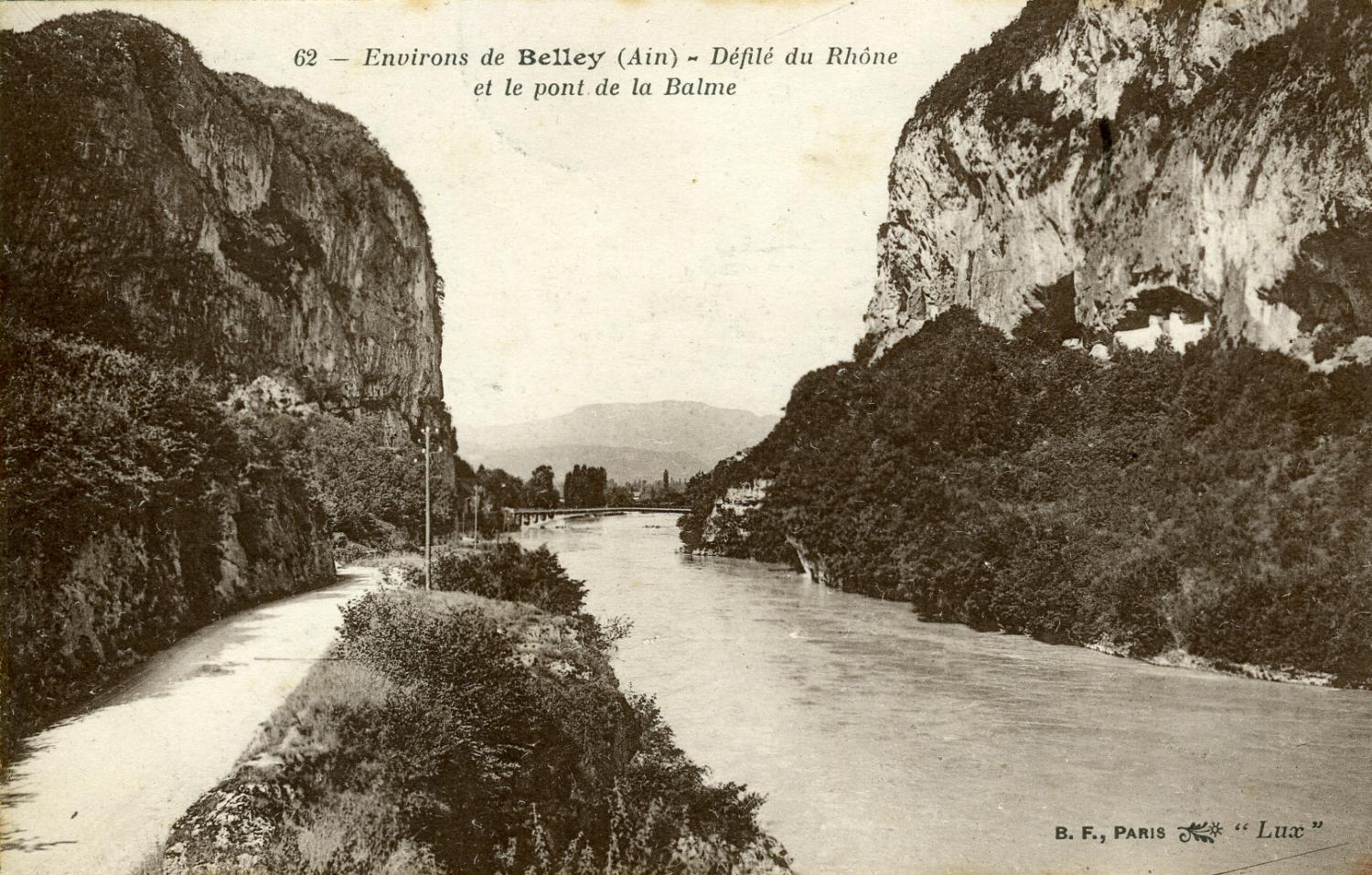Environs de Belley (Ain) - Défilé du Rhône et le pont de la Balme.