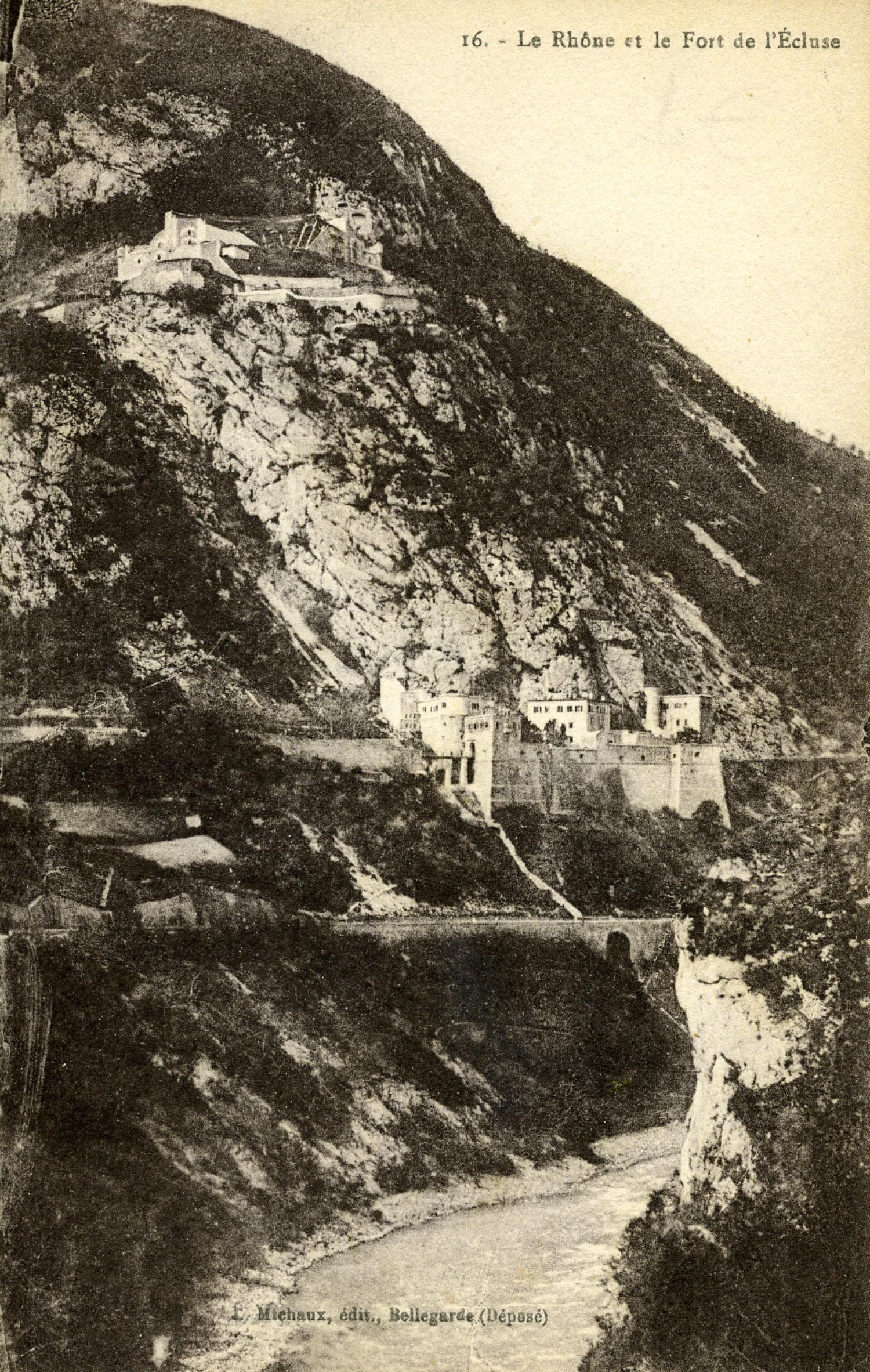 Le Rhône et le Fort de l'Ecluse.