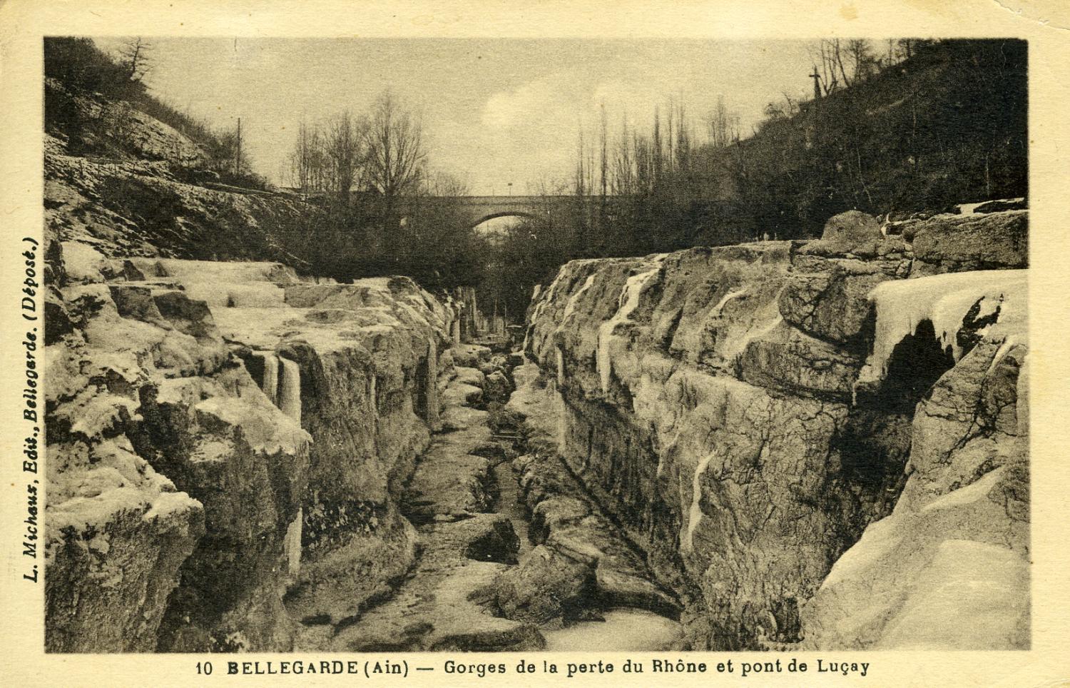 Bellegarde (Ain) - Gorges de la perte du Rhône et pont de Luçay.