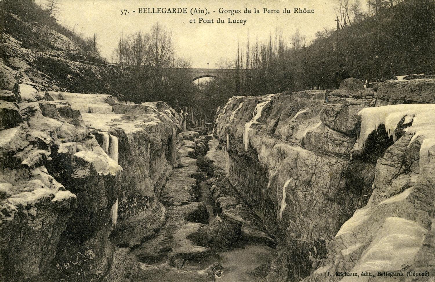 Bellegarde (Ain) - Gorges de la Perte du Rhône et Pont du Lucey.