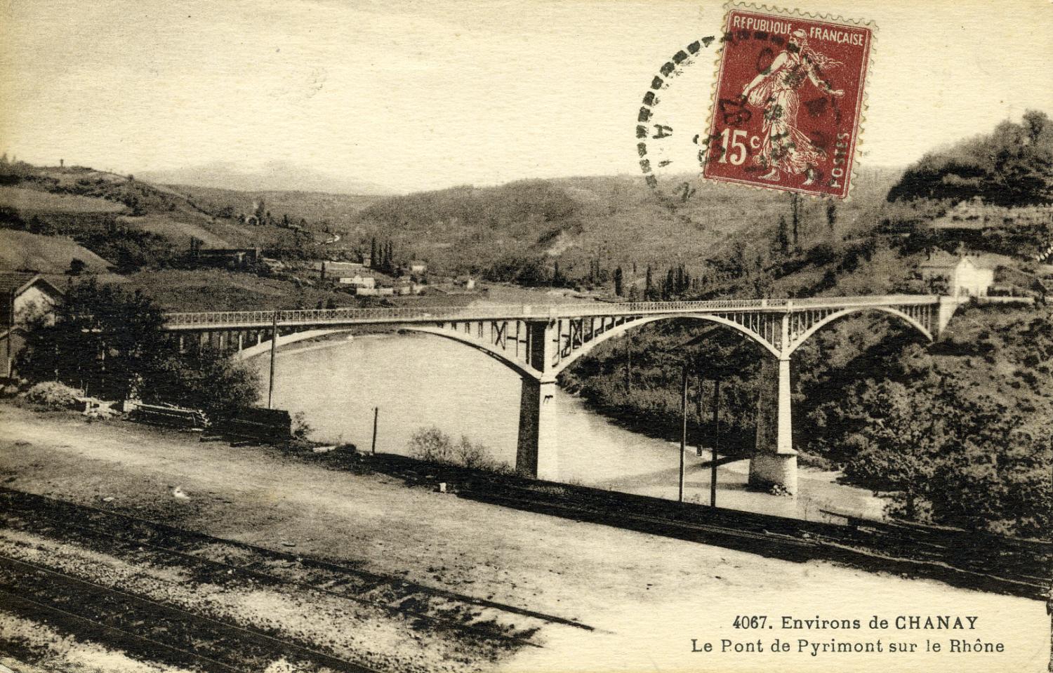 Environs de Chanay - Le Pont de Pyrimont sur le Rhône.