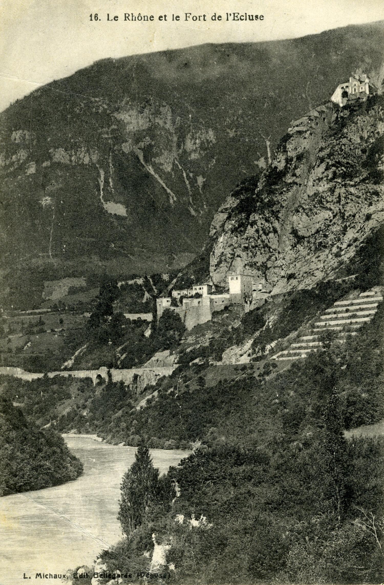 Le Rhône et le Fort de l'Ecluse.