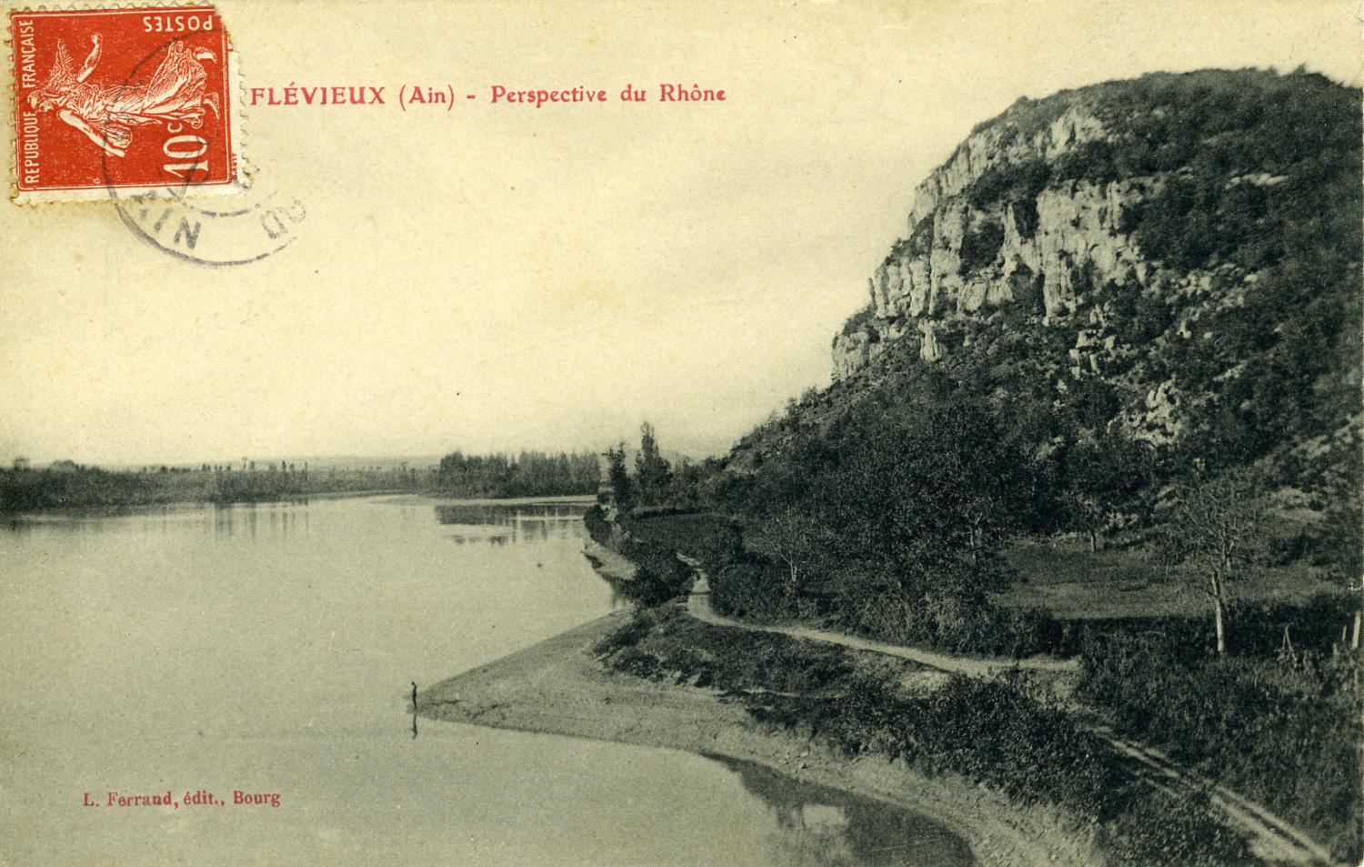 Flévieux (Ain) - Perspective du Rhône.