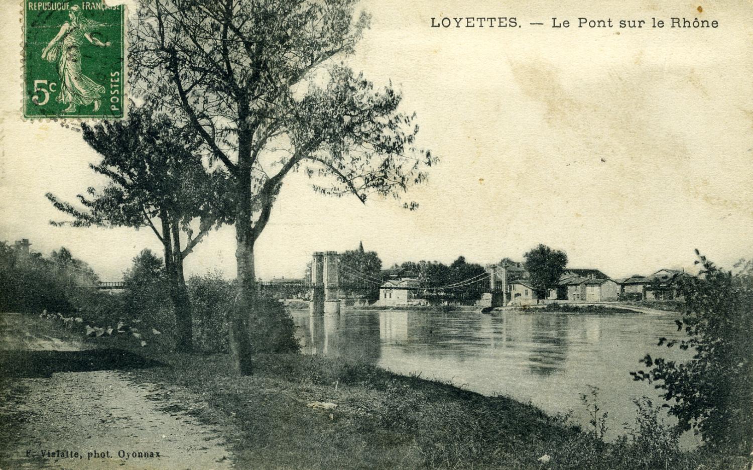 Loyettes (Ain). - Le Pont sur le Rhône.