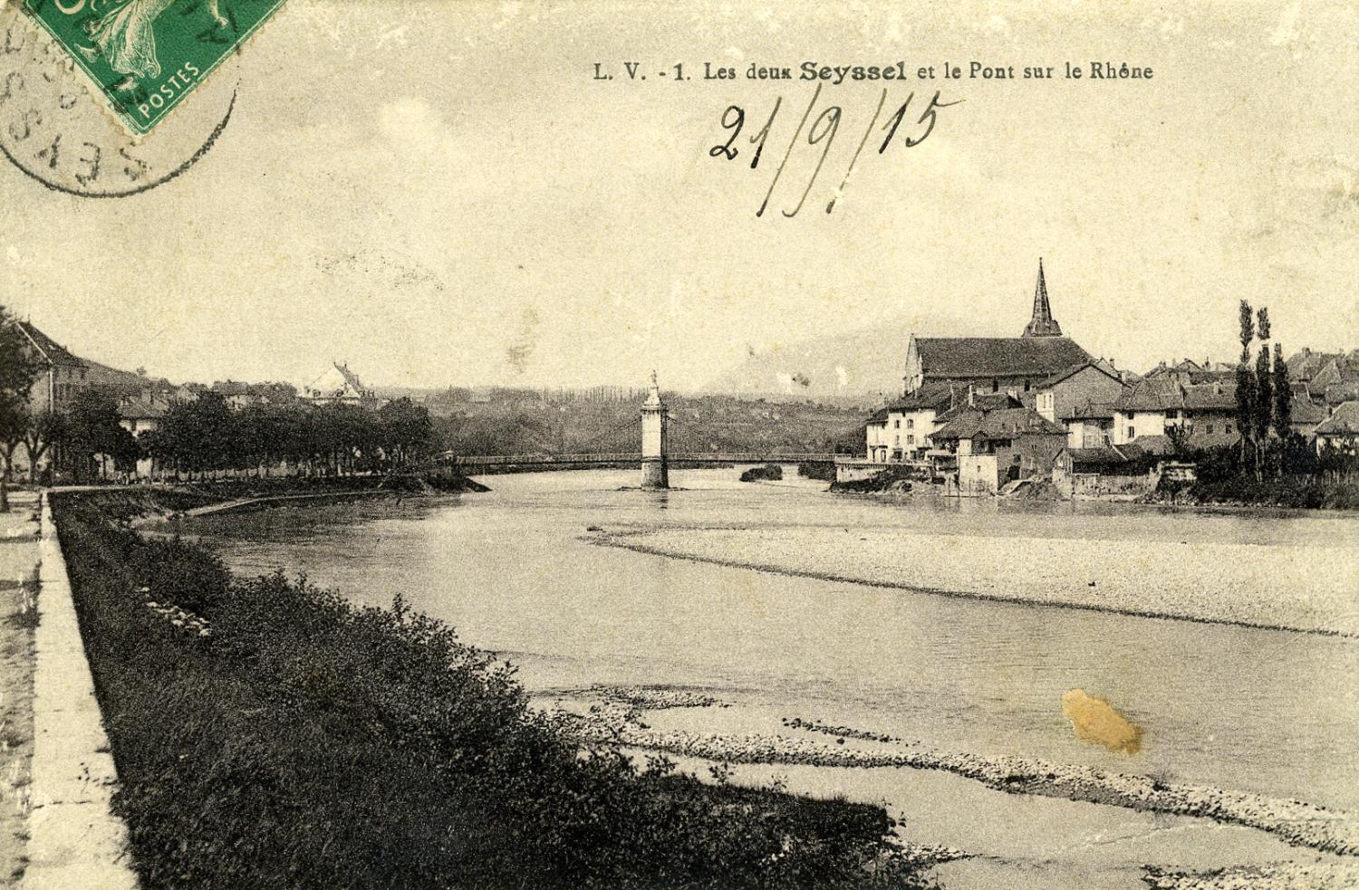 Les deux Seyssel et le Pont sur le Rhône.