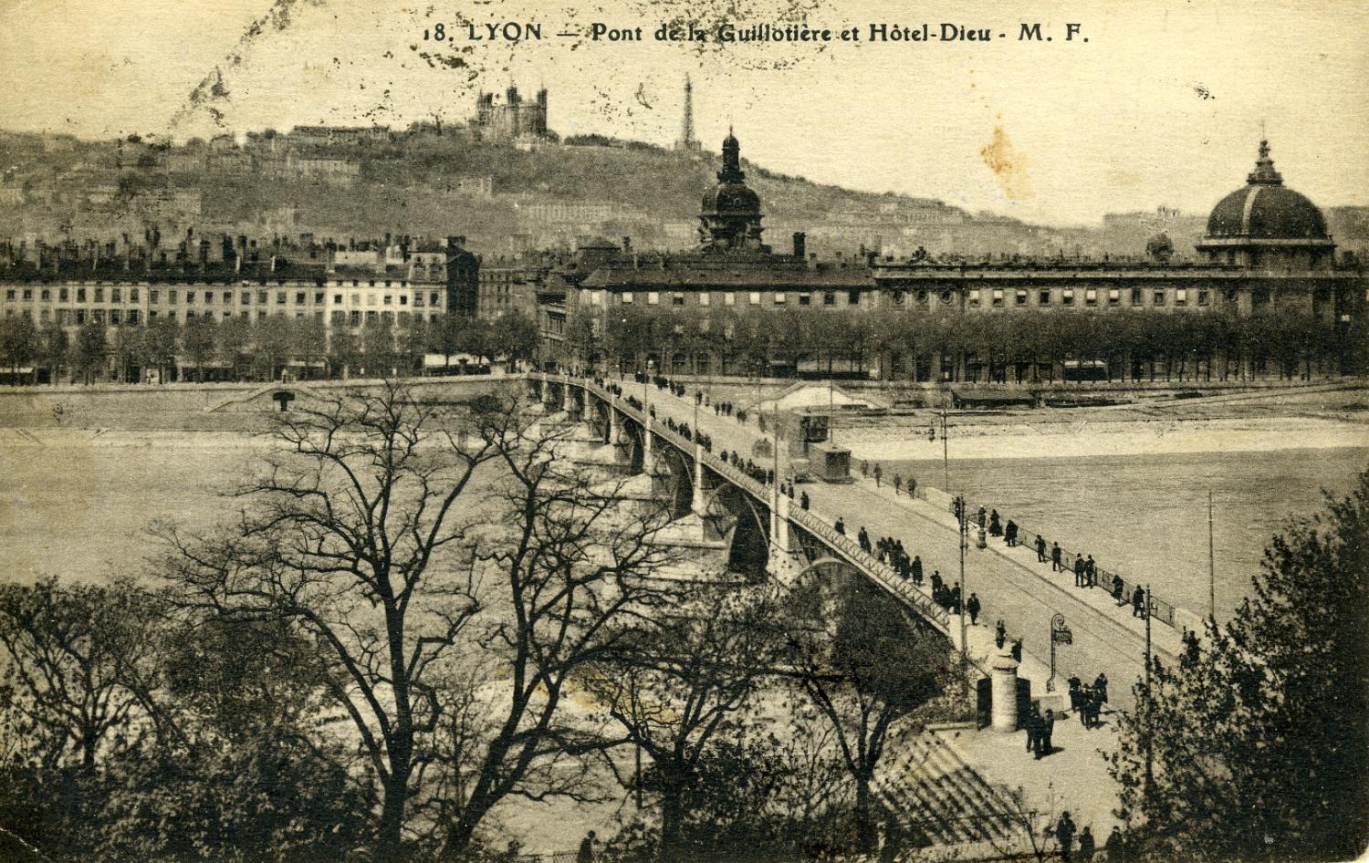 Lyon - Pont de la Guillotière et Hôtel-Dieu
