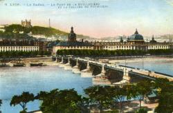 Lyon. - Le Rhône. - Le Pont de la Guillotière et la Colline de Fourvière