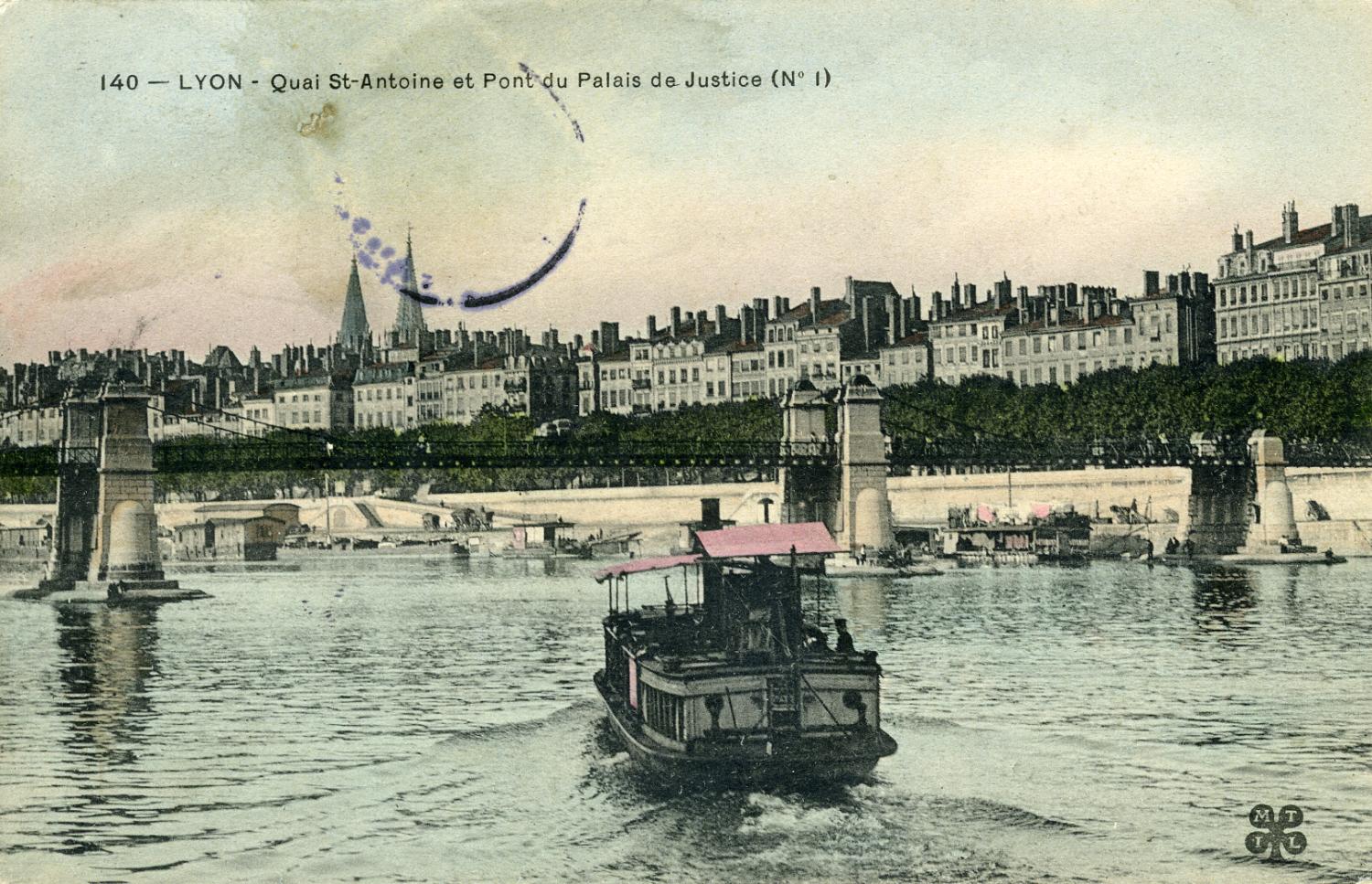 Lyon - Quai St-Antoine et Pont du Palais de Justice