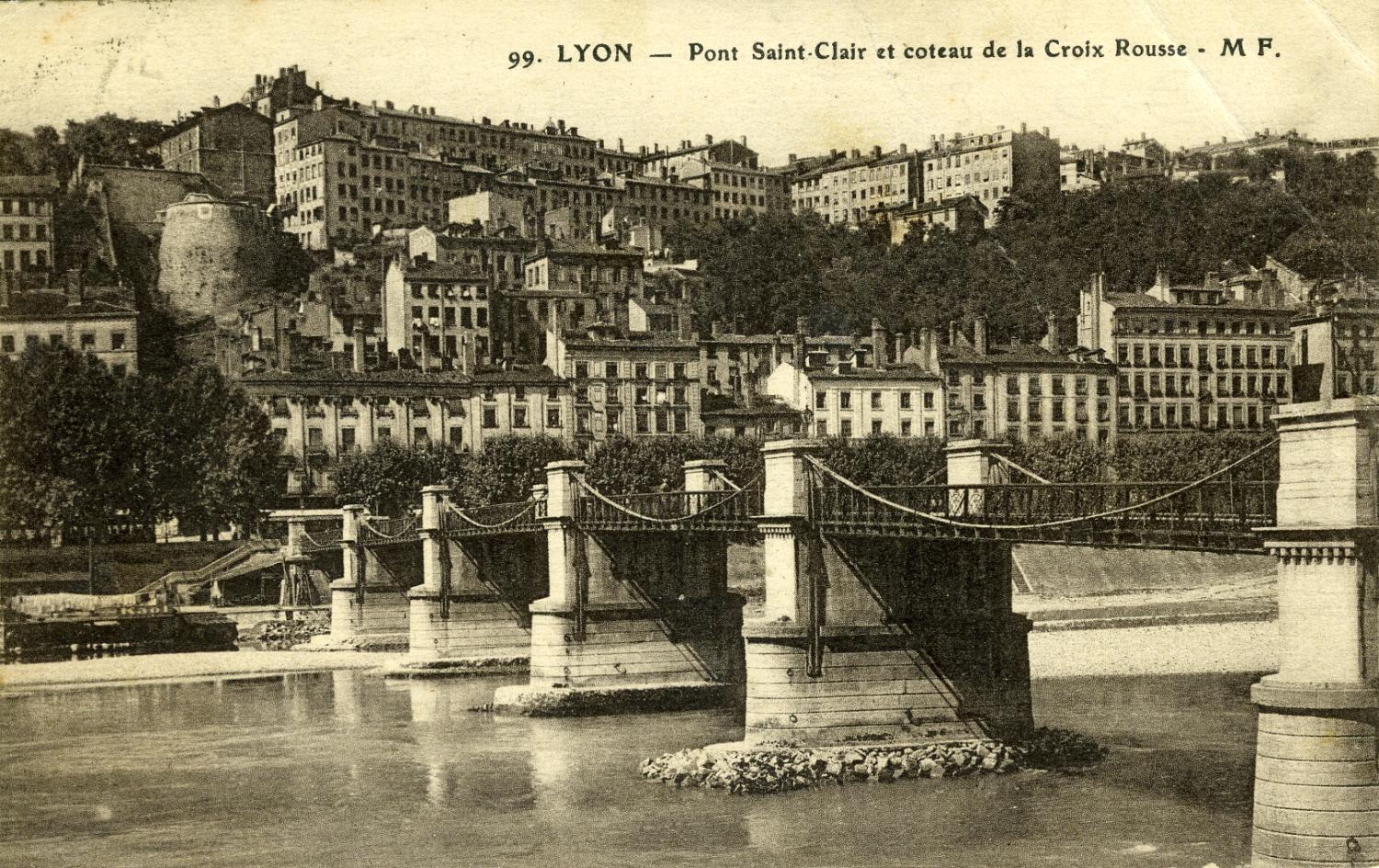 Lyon - Pont Saint-Clair et coteau de la Croix Rousse