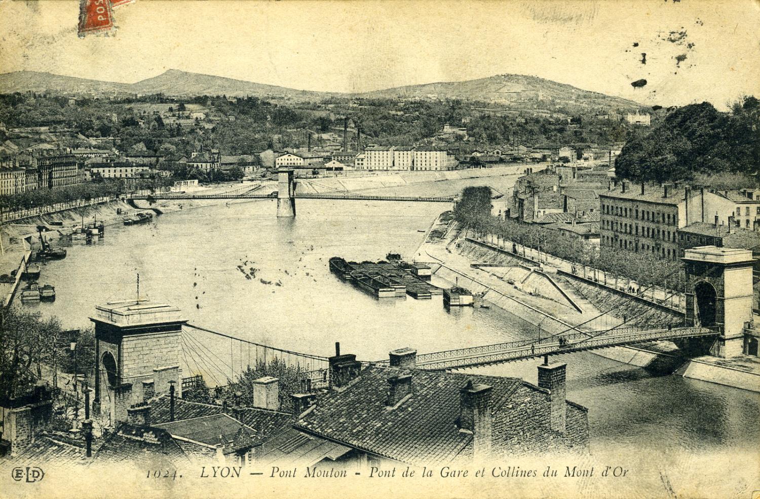 Lyon. - Pont Mouton - Pont de la Gare et Collines du Mont d'Or