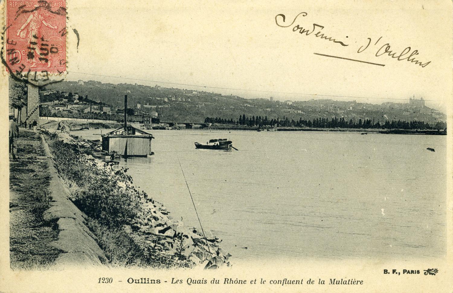 Oullins - Les Quais du Rhône et le confluent de la Mulatière