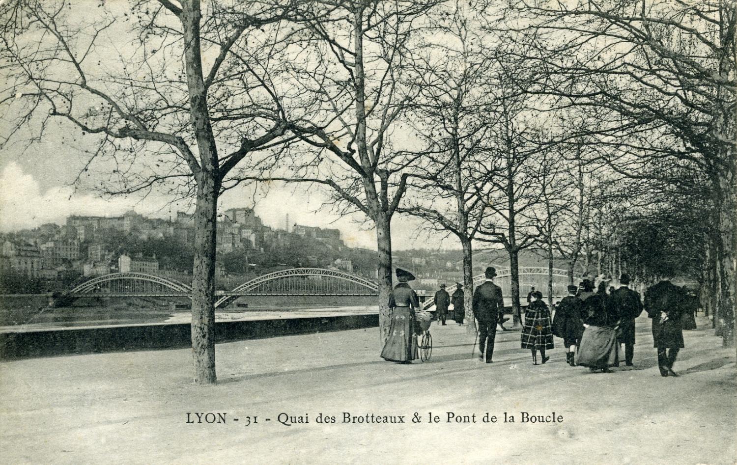 Lyon - Quai des Brotteaux & le Pont de la Boucle