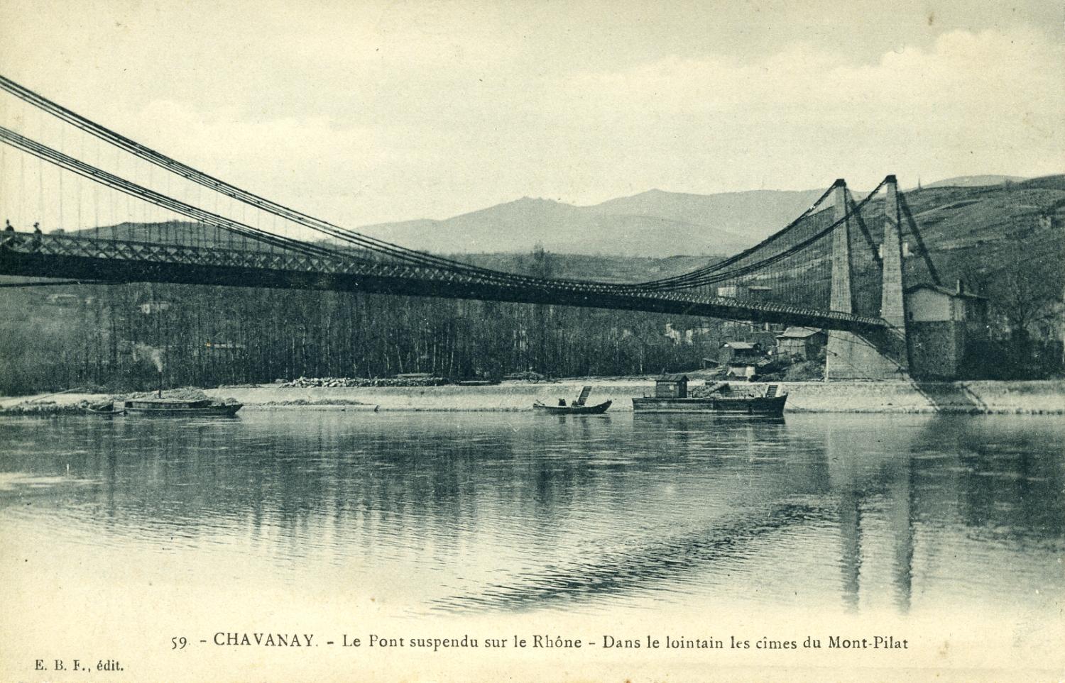 Chavanay - Le pont suspendu sur le Rhône