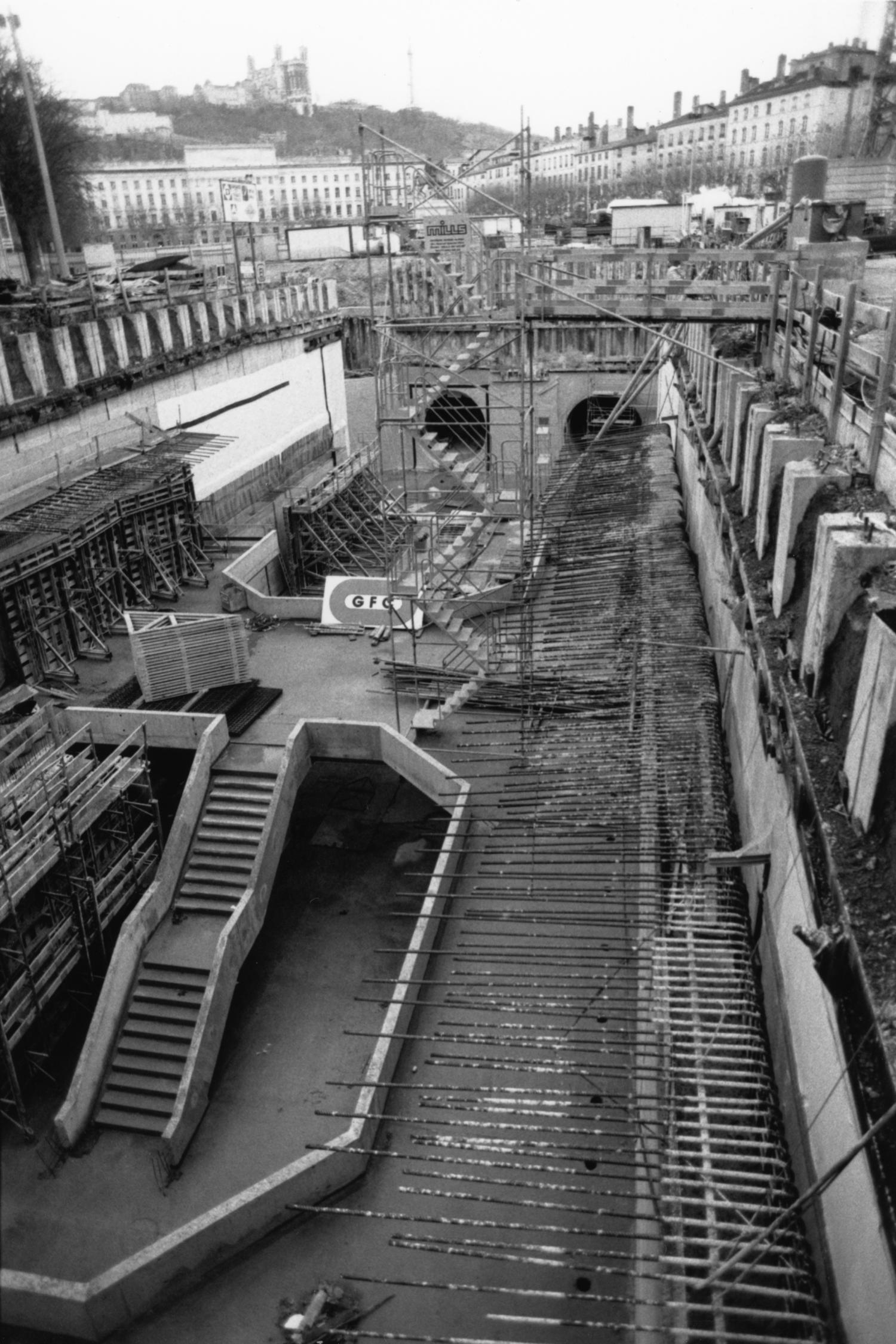 [Chantier de la ligne D du métro lyonnais. Station Bellecour]