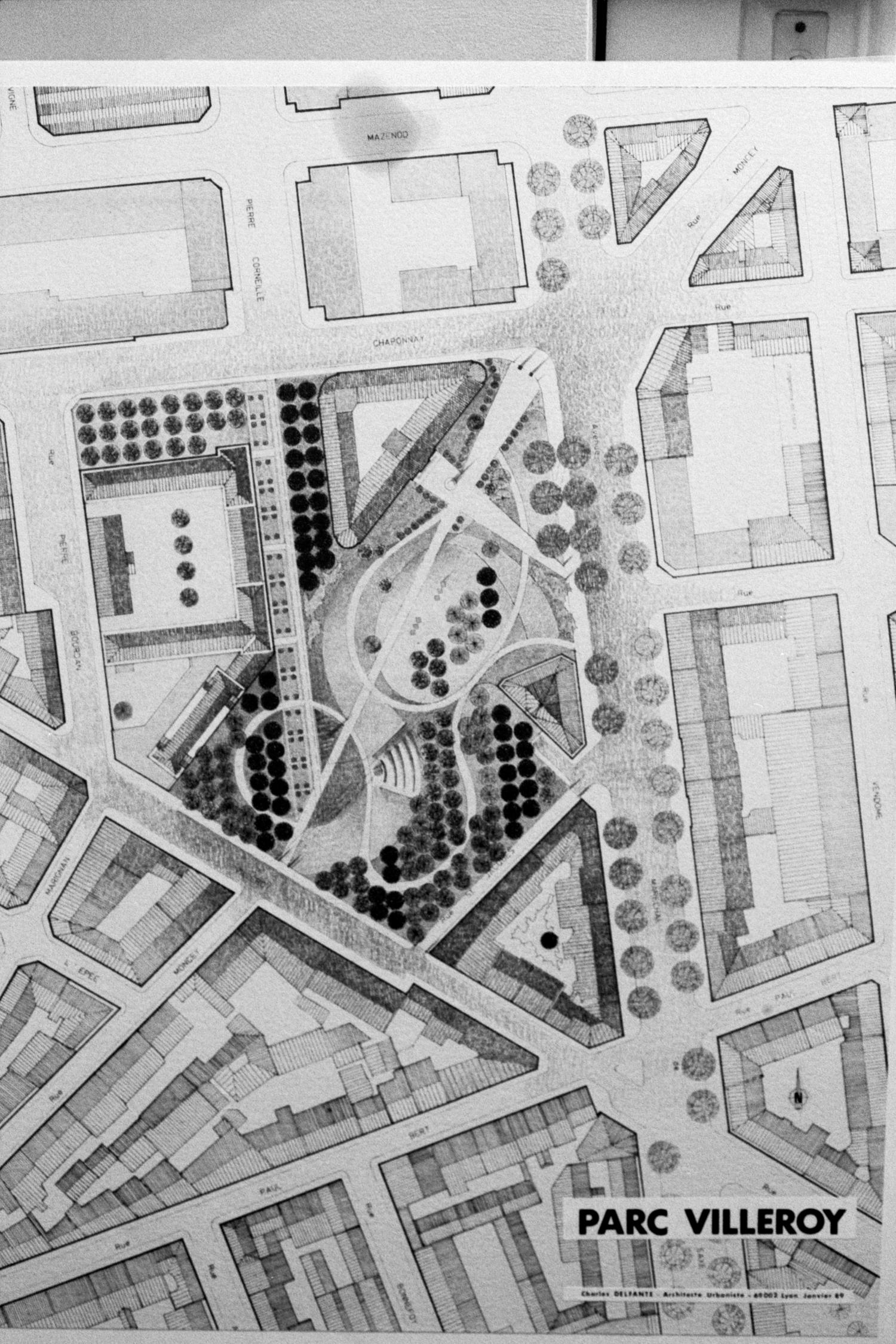 [Lyon 2010. Plan pour le projet de parc paysager de la ZAC Villeroy (Ch. Delfante, architecte-urbaniste)]