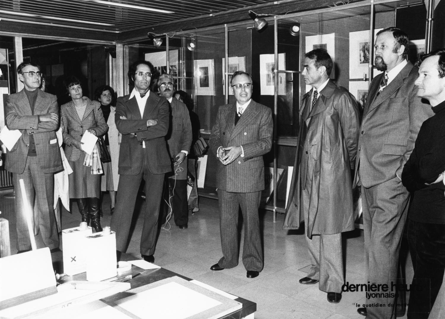 [Bibliothèque municipale de Lyon. Inauguration de l'exposition "La Gravure et ses techniques"]