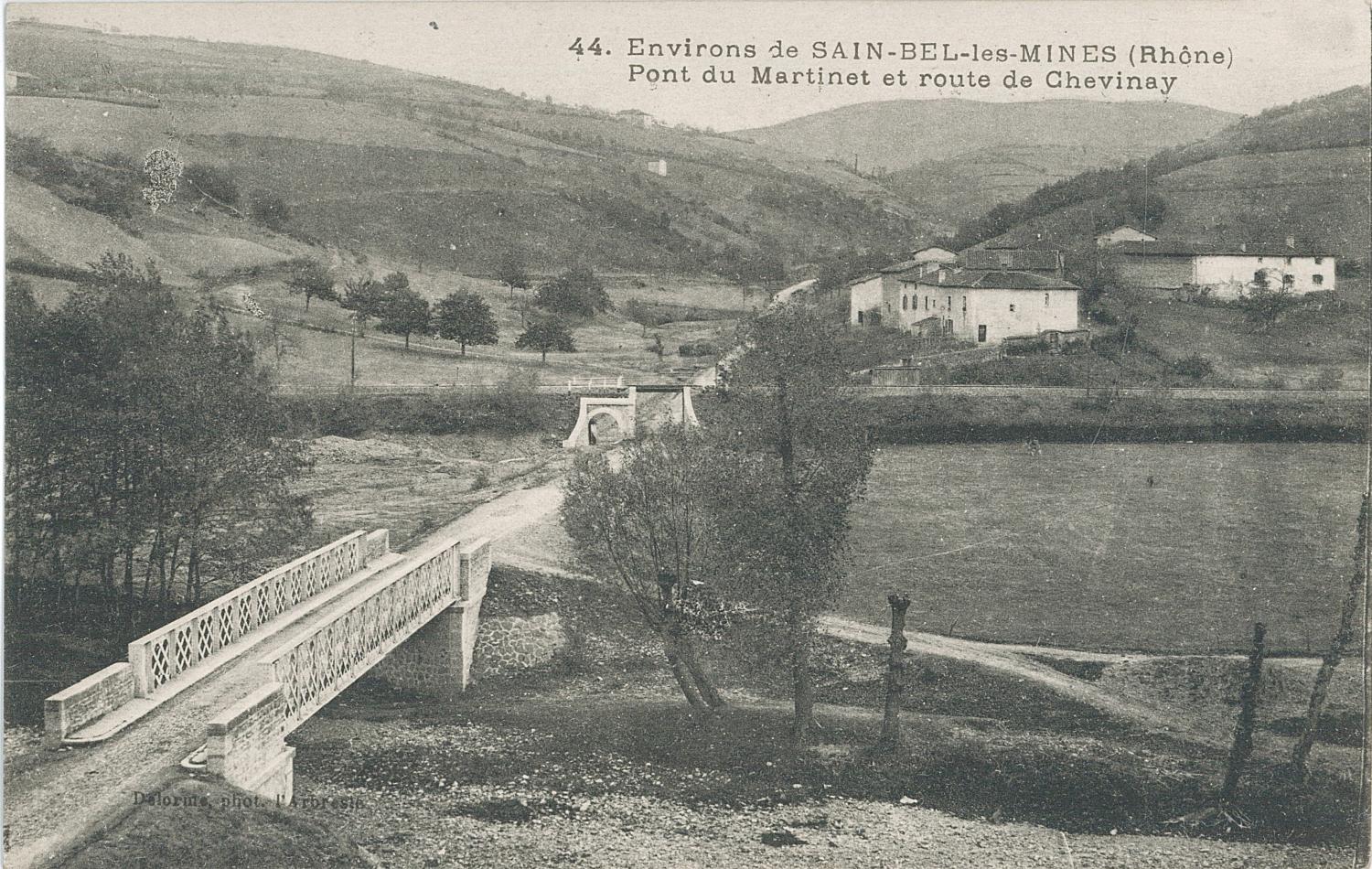 Environs de Sain-Bel-les-Mines (Rhône) : Pont du Martinet et route de Chevinay