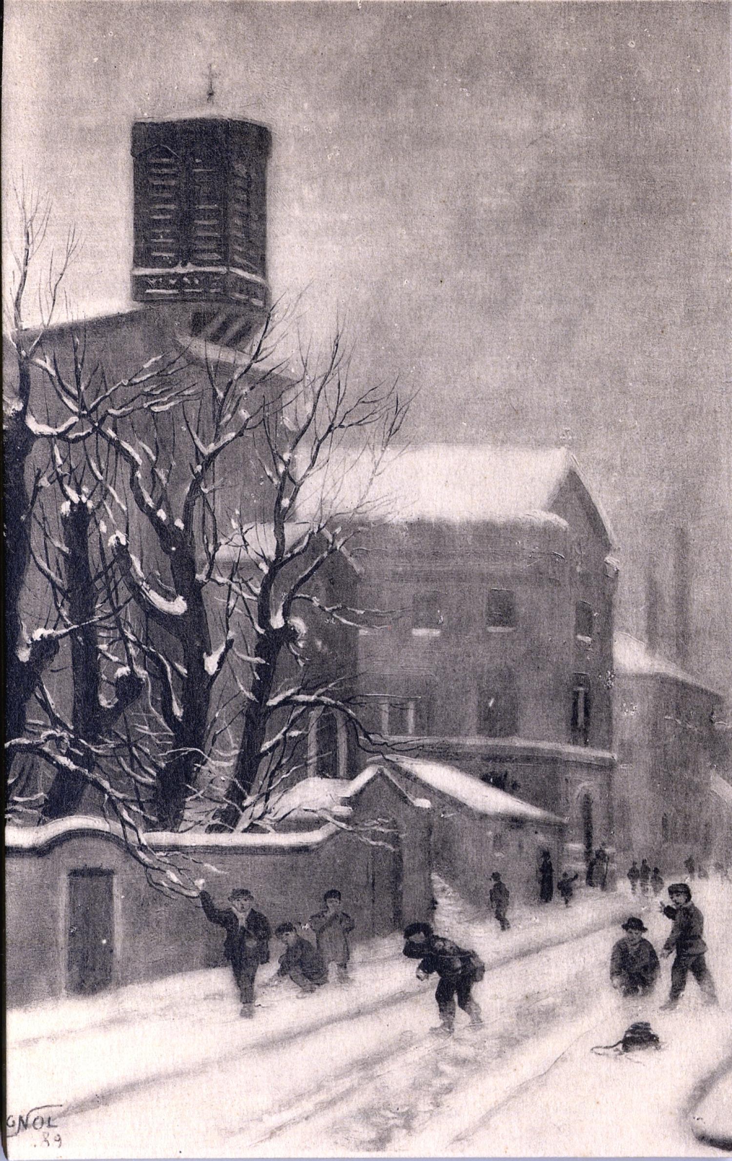 LYON : ÉGLISE de L'IMMACULÉE-CONCEPTION ; L'Église sur la rue Pierre-Corneille, en 1889 ; (Tableau de Seignol)