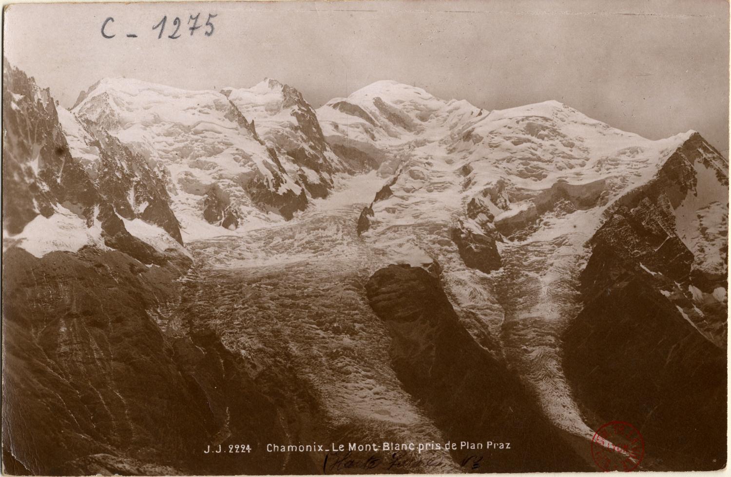 Chamonix : le Mont Blanc pris de Plan Praz