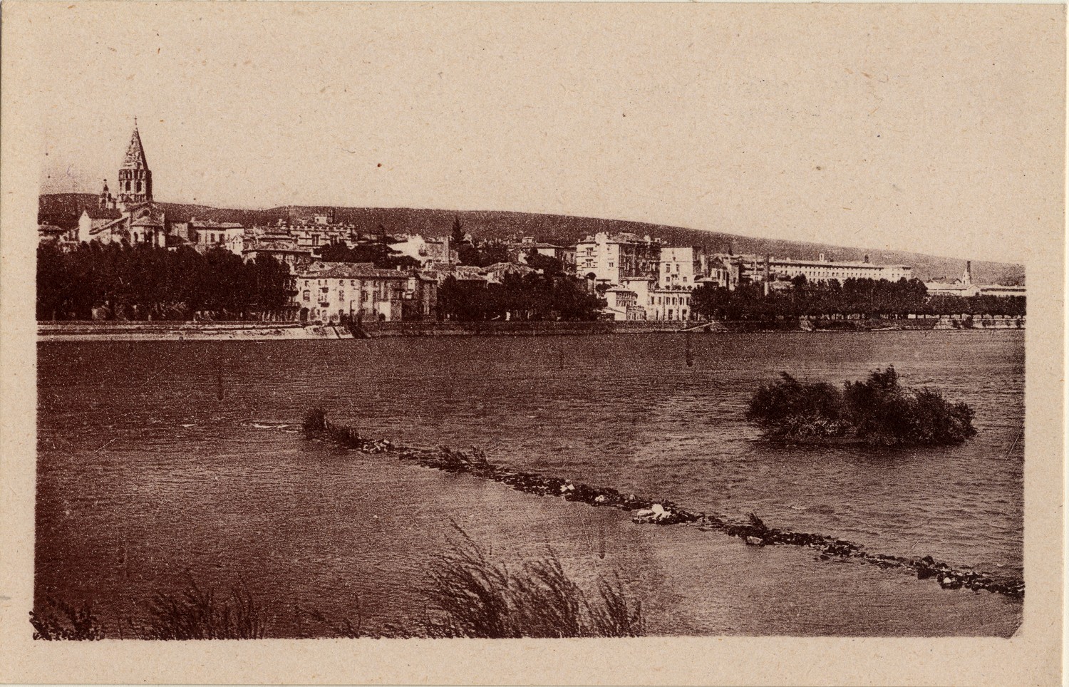 Bourg-Saint-Andéol (Ardèche) : Vue générale sur le Rhône