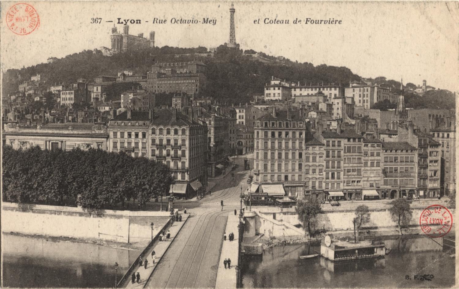 Lyon : Rue Octavio-Mey et Coteau de Fourvière