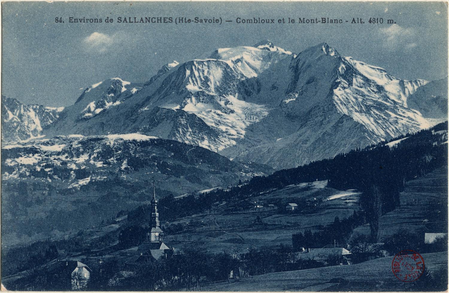 Environs de Sallanches (Hte-Savoie) : Combloux et le Mont-Blanc ; Alt. 4810 m.