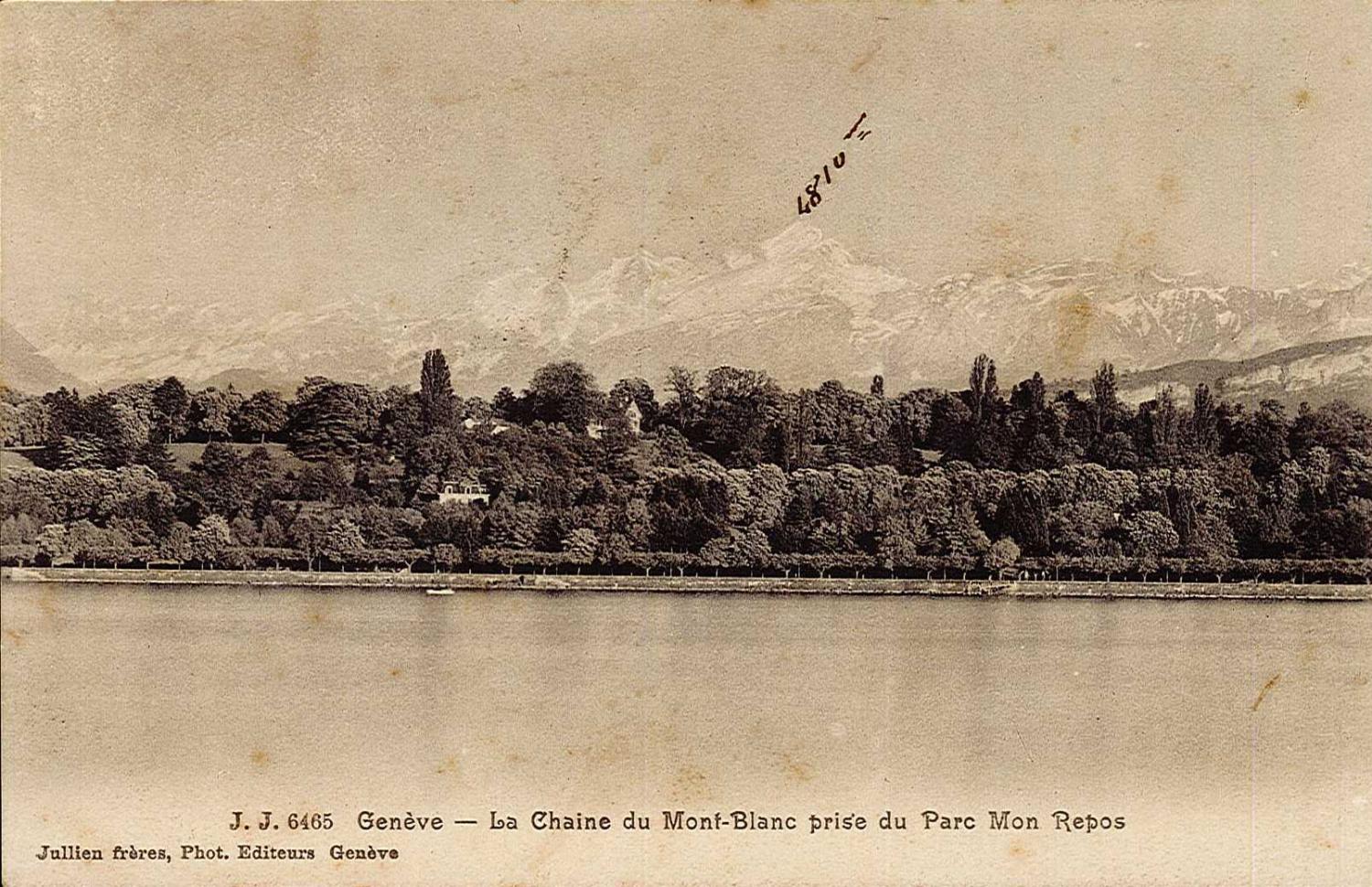 Genève - La chaine du Mont-Blanc prise du Parc Mon Repos