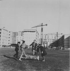 [Jeu sur une stère de bois]