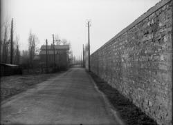 [Route de campagne bordée d'un mur]