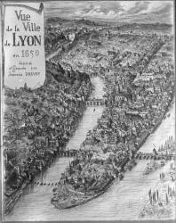 [Vue de la Ville de Lyon en 1650, dessinée et gravée par Joannes Drevet]