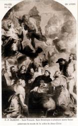 Musée de Lyon. - P.-P. Rubens. - Saint François, Saint Dominique et plusieurs autres Saints préservent le monde de la colère de Jésus Christ