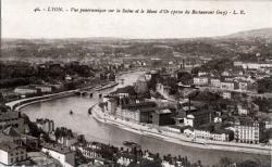 Lyon. - Vue panoramique sur la Saône et le Mont d'Or (prise du restaurant Gay)