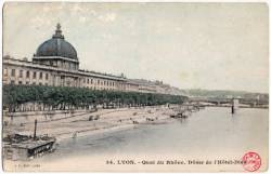 Lyon. - Quai du Rhône. - Dôme de l'Hôtel Dieu