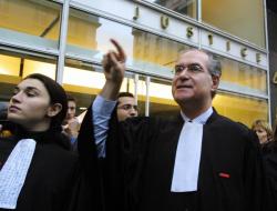 [Grève des avocats du barreau de Lyon devant le Palais de justice]