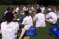 [Rassemblement des écoles lasalliennes de France au Parc de la Tête-d'Or avant leur départ pour Rome]