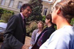 [Le ministre de l'Education nationale Jack Lang en visite à l'IUFM de Lyon]