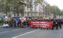 [Manifestation des pompiers à Lyon]