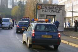 [Manifestation des gendarmes à la caserne Raby, à Bron]