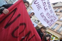 [Manifestation des enseignants et lycéens contre la loi Fillon]