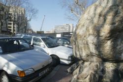 [Travaux d'aménagement des abords du Gros Caillou sur le boulevard de la Croix-Rousse]