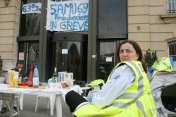 [Sit-in des ambulanciers du SMUR aux Hospices civils de Lyon]